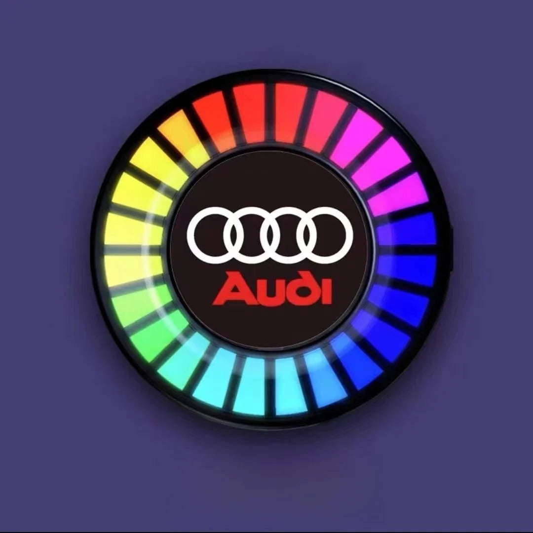 LED-bilbelysning med musikalisk rytm och logotyp (med doftspridare)